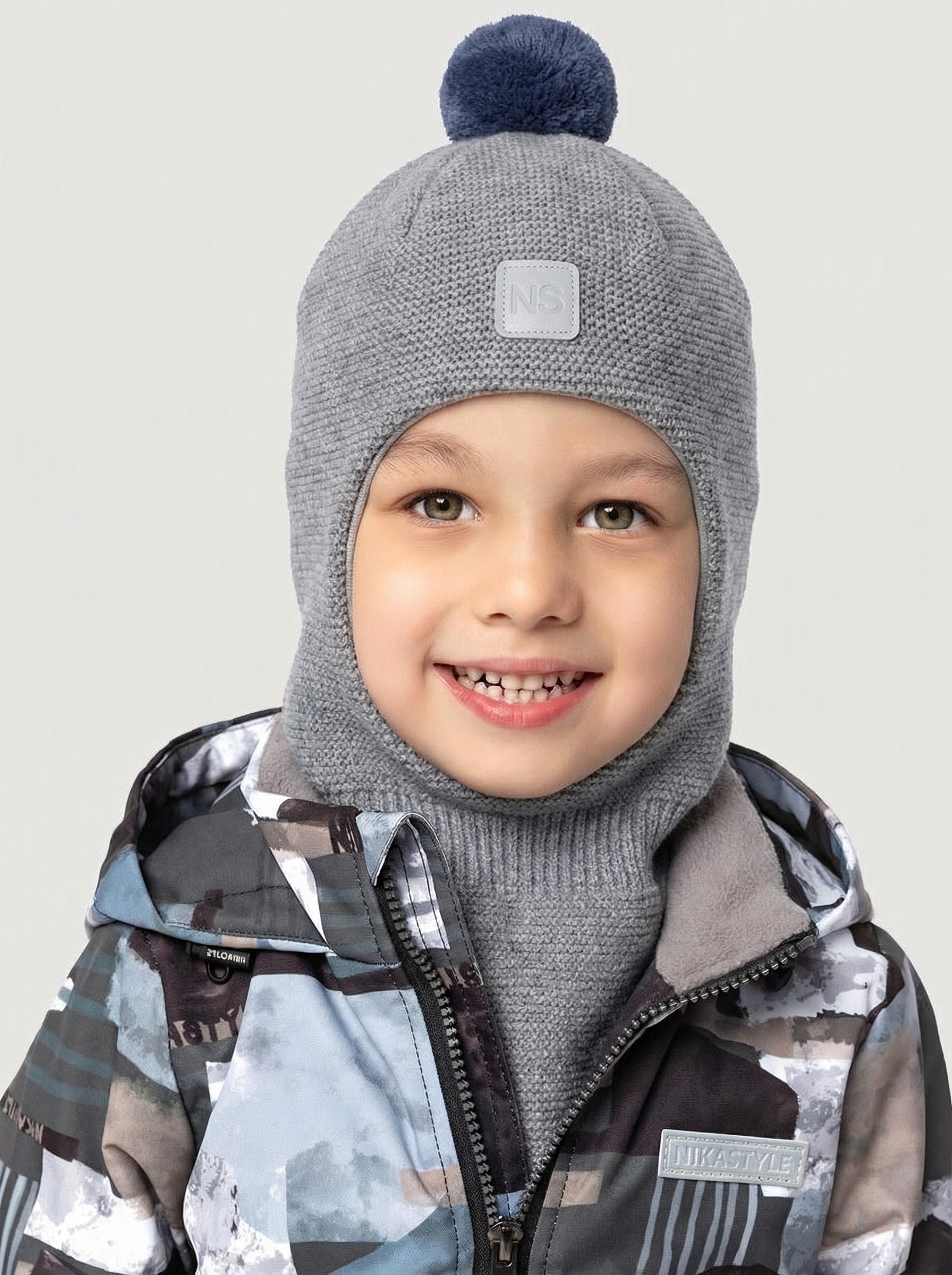 Балаклава NIKASTYLE 10м20326 серый меланж - фото 1