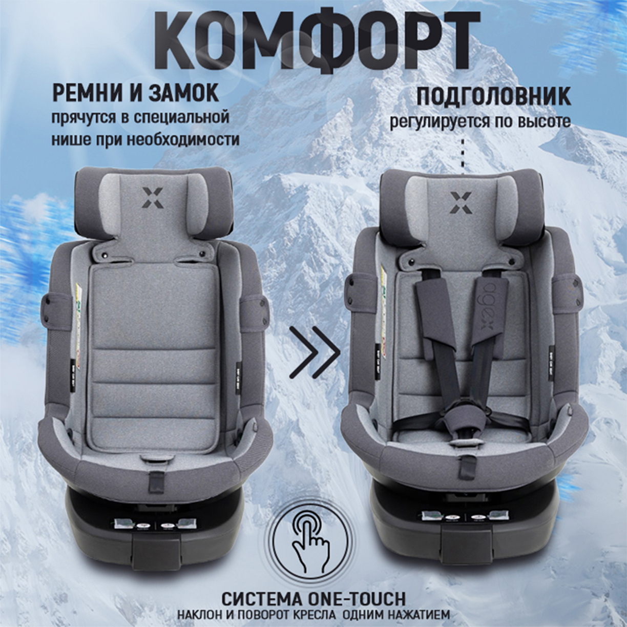 Автокресло agex Drive Isofix 0+/1/2/3 (0-36 кг) - фото 3