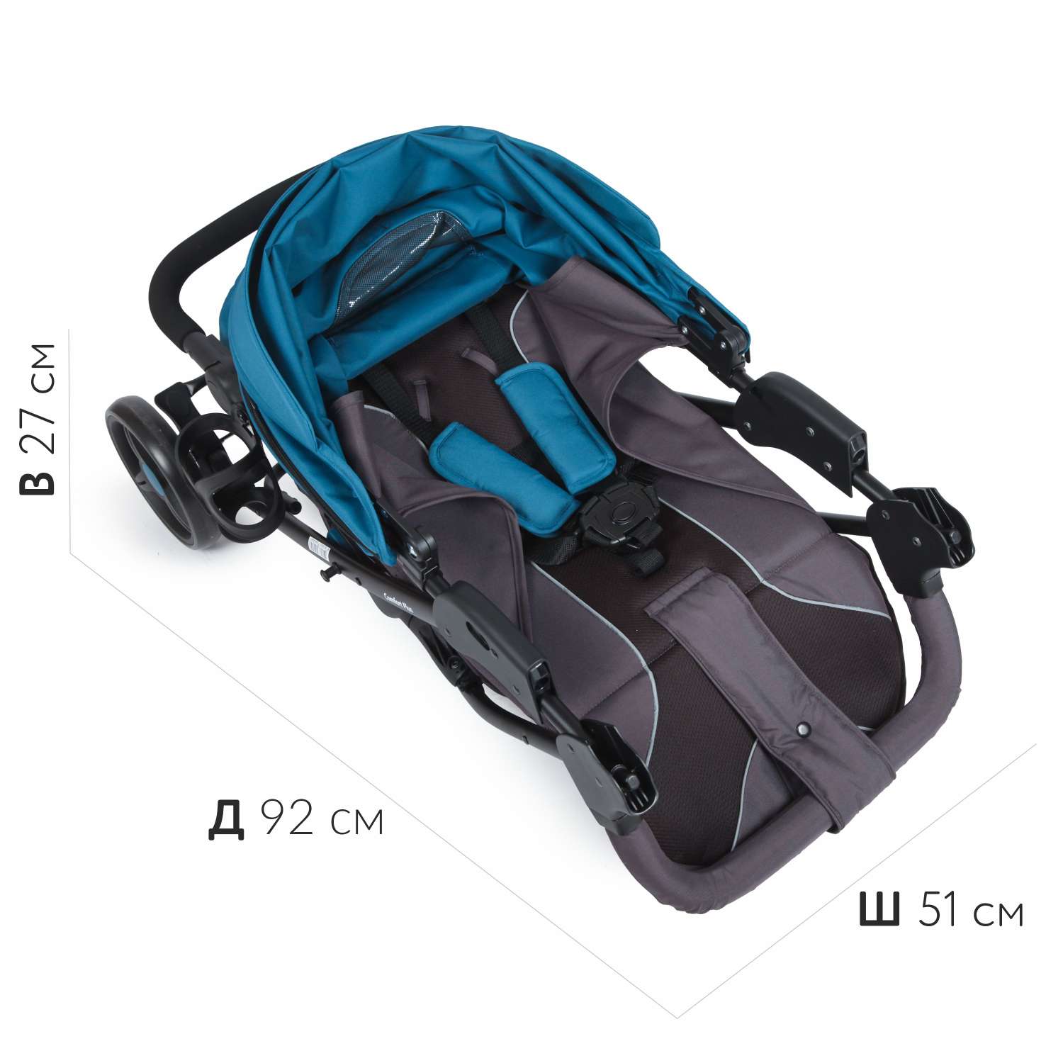 Коляска прогулочная Babyton Comfort Plus Blue - фото 12