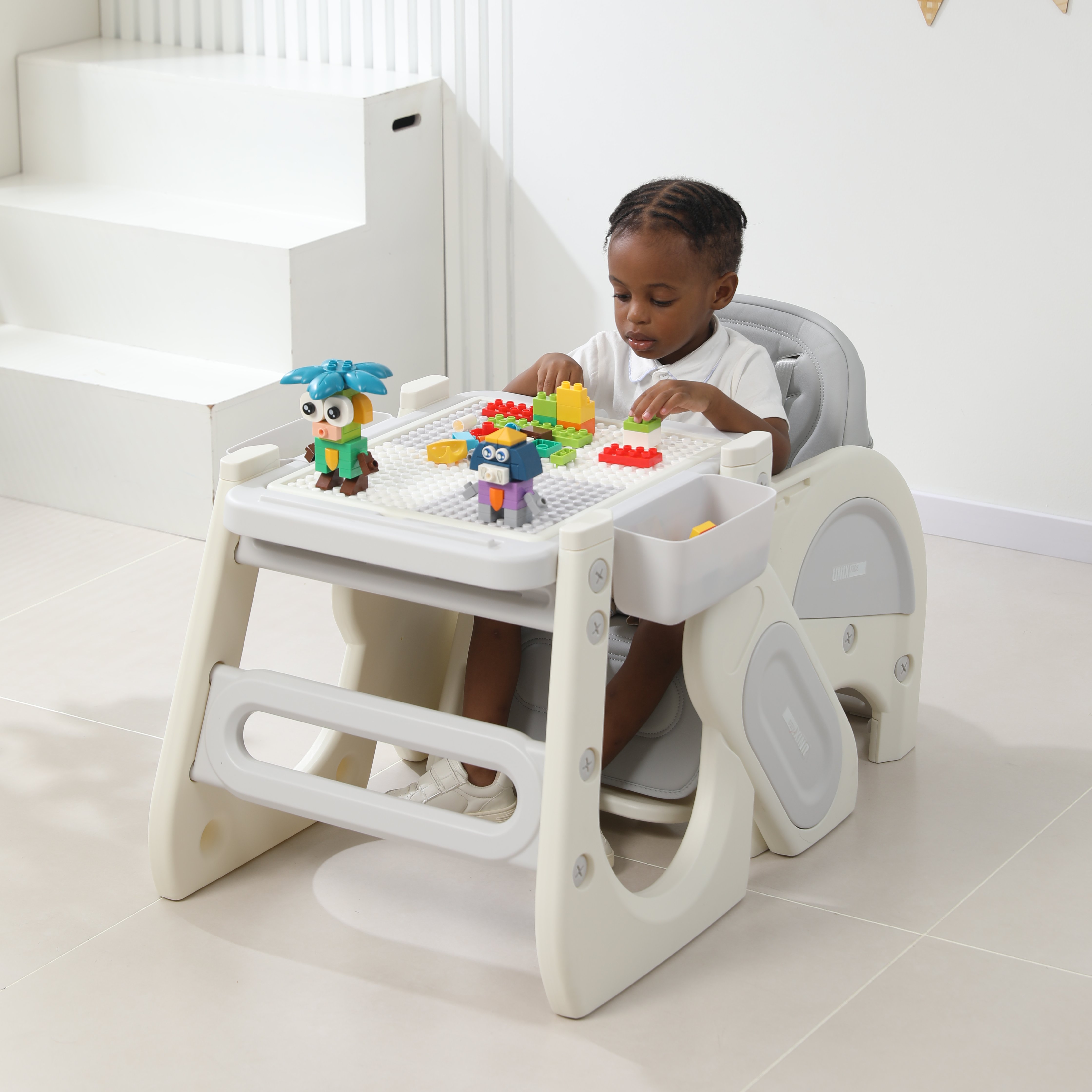 Стульчик для кормления UNIX Kids Cloud (3 in 1) Grey серый - фото 14