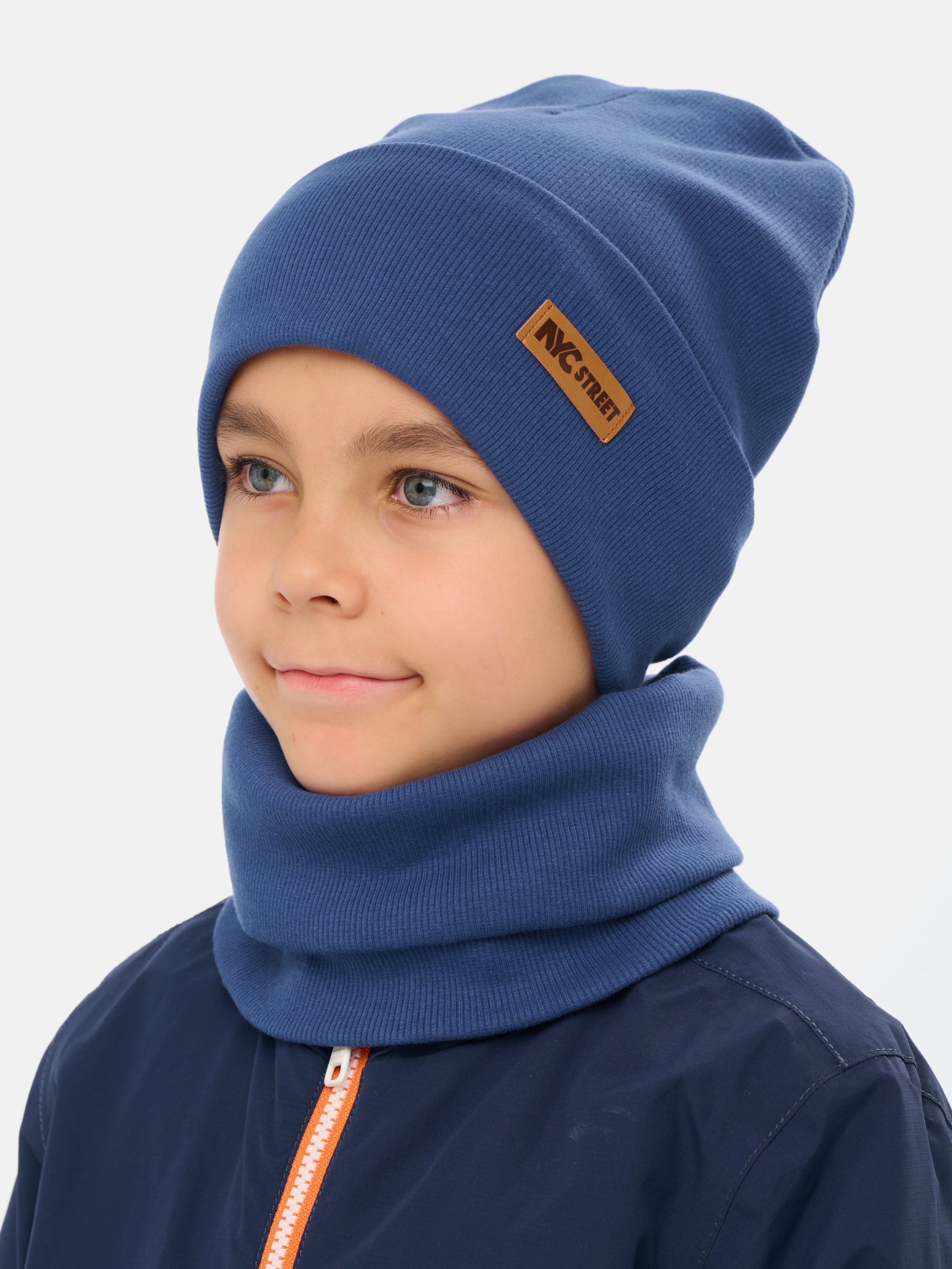 Шапка и снуд NYCkids NYC-H-40-KashOtvB-blue - фото 1