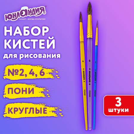 Кисть Юнландия 3 шт. (пони)