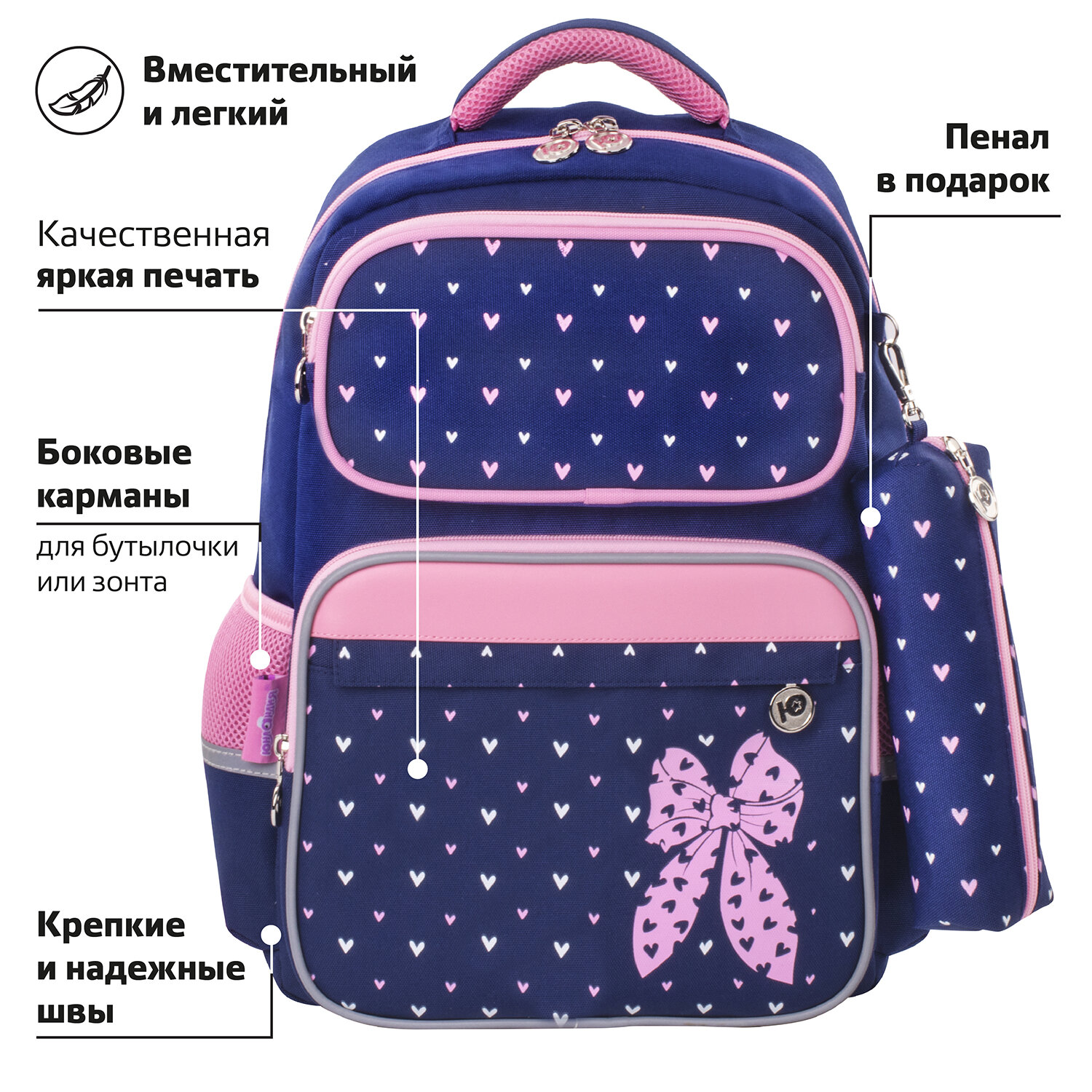 Рюкзак Юнландия Pink bow - фото 6