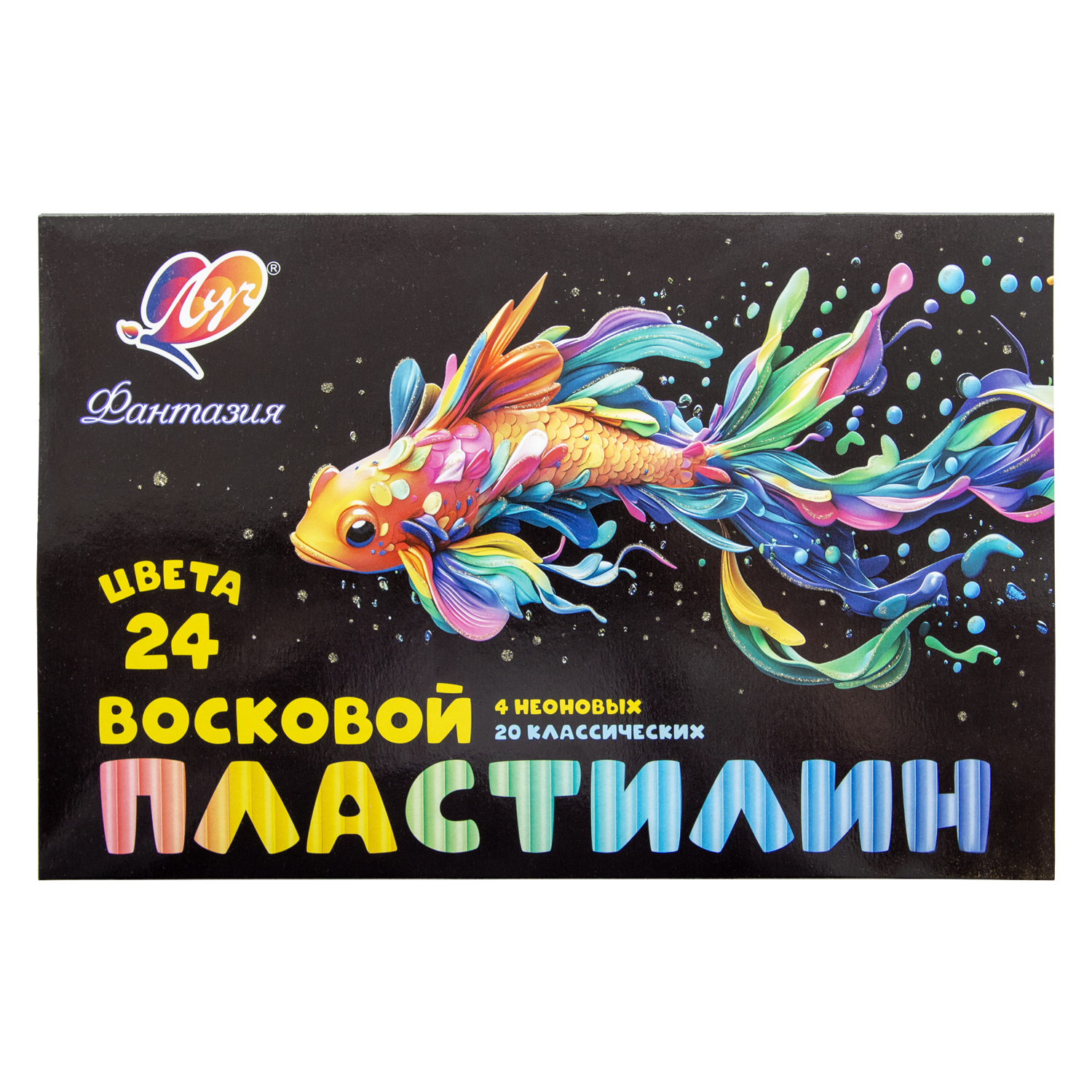 Изображение товара Восковой пластилин Луч Фантазия 24 цвета для детского творчества