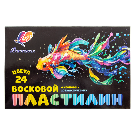 Пластилин Луч восковой 24 цв. в ассортименте