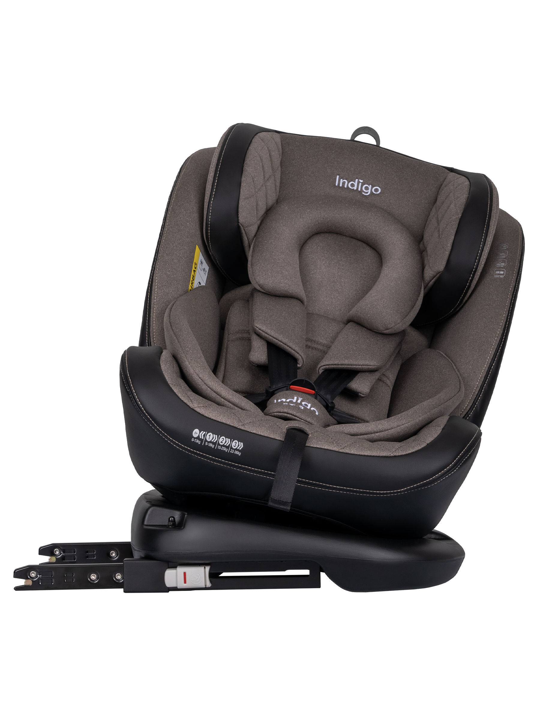 Автокресло Indigo Aero, бежевый Isofix 0+/1/2/3 (0-36 кг) - фото 6