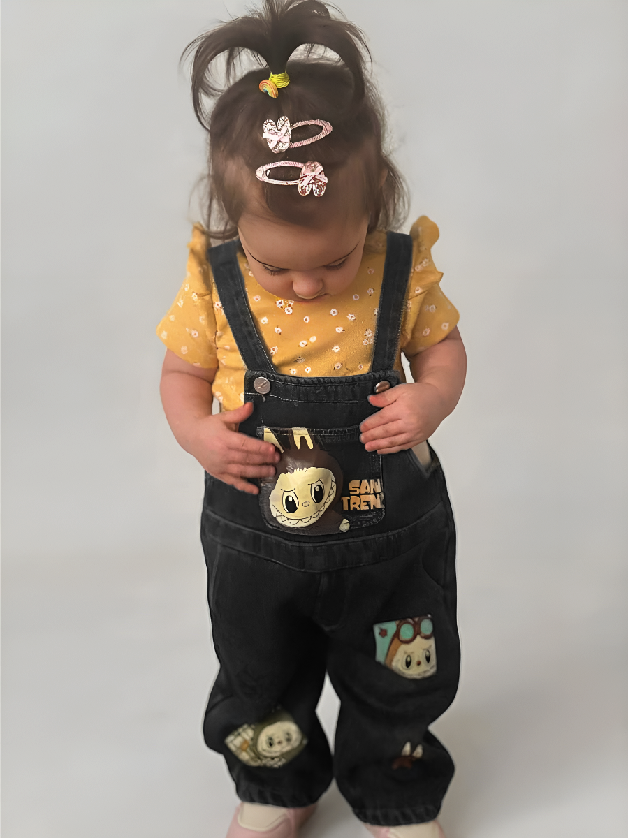 Полукомбинезон iUkoworld Полукомбинезон джинсовый детский на флисе - фото 4