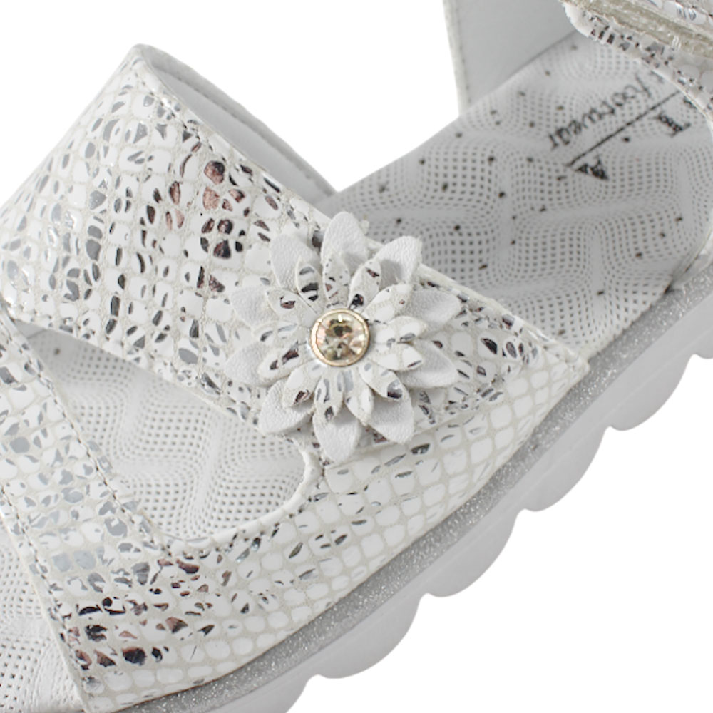 Сандалии BEST.A 92F-302 BEST.A Сандалии для девочки,бело-серебристый - фото 4