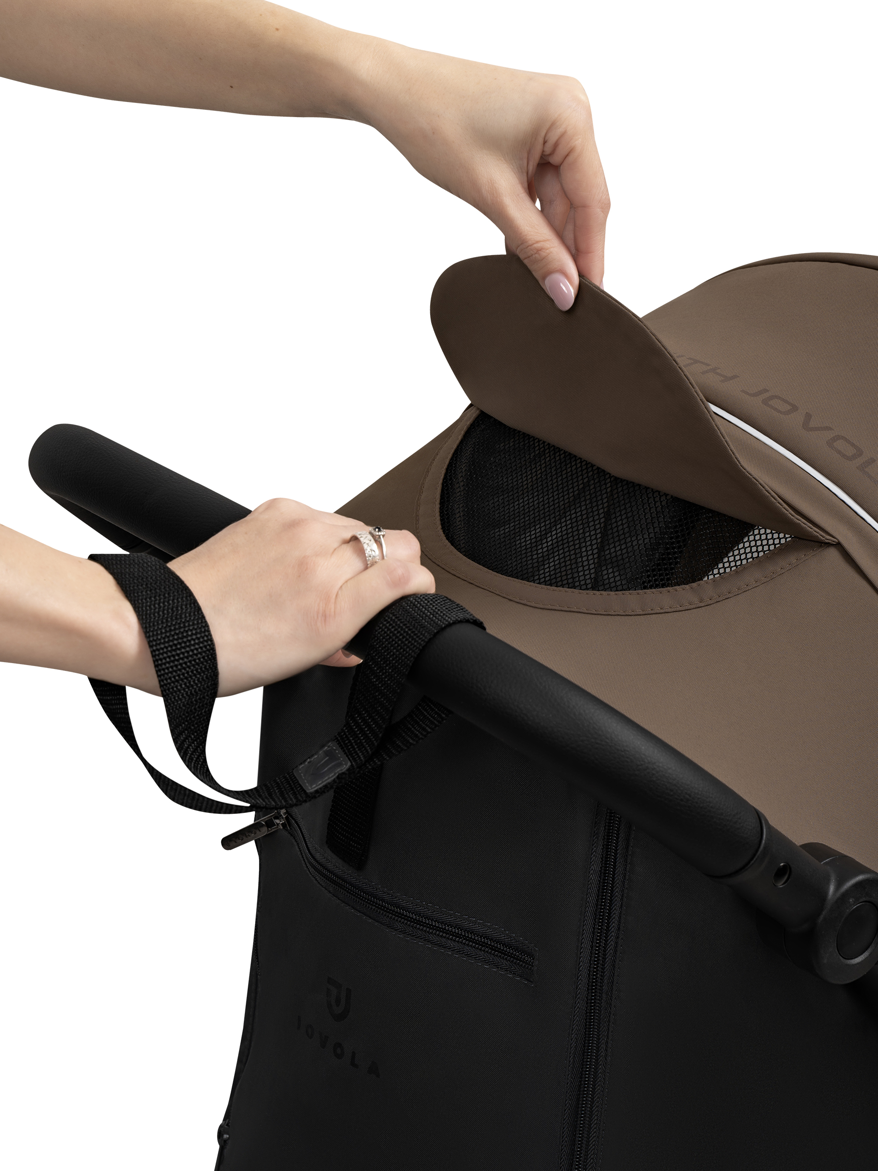 Коляска прогулочная JOVOLA SELENA 2026 темно-беж.-серый - фото 37