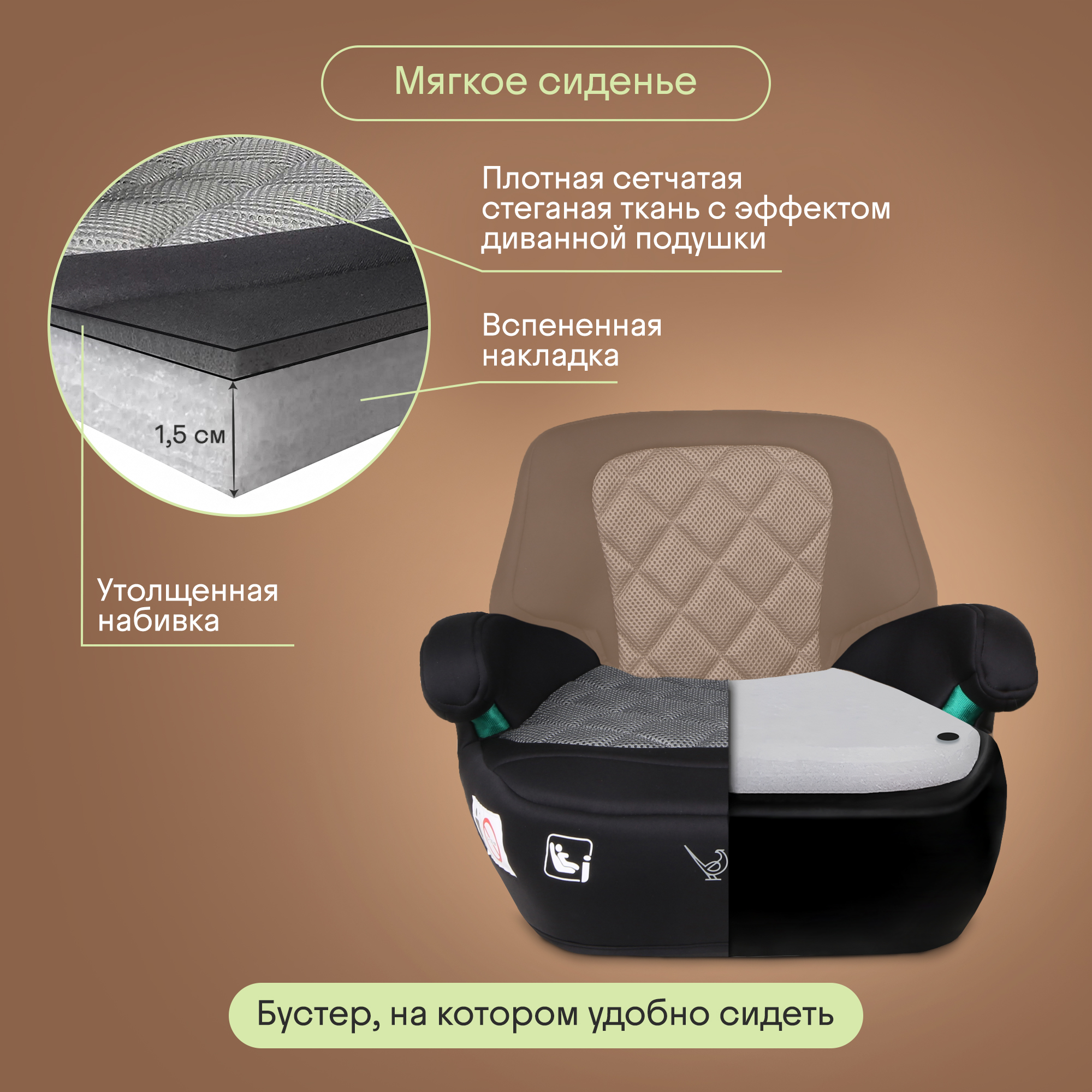 Автокресло Kidzi BRO i-SIZE Isofix 3 (22-36 кг) серый - фото 7