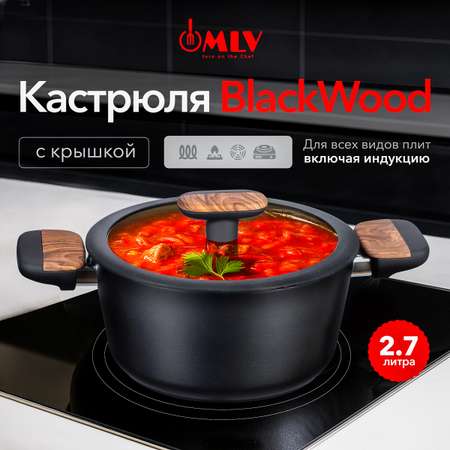 Кастрюля со стеклянной крышкой Moulin Villa Blackwood 2,7 литра