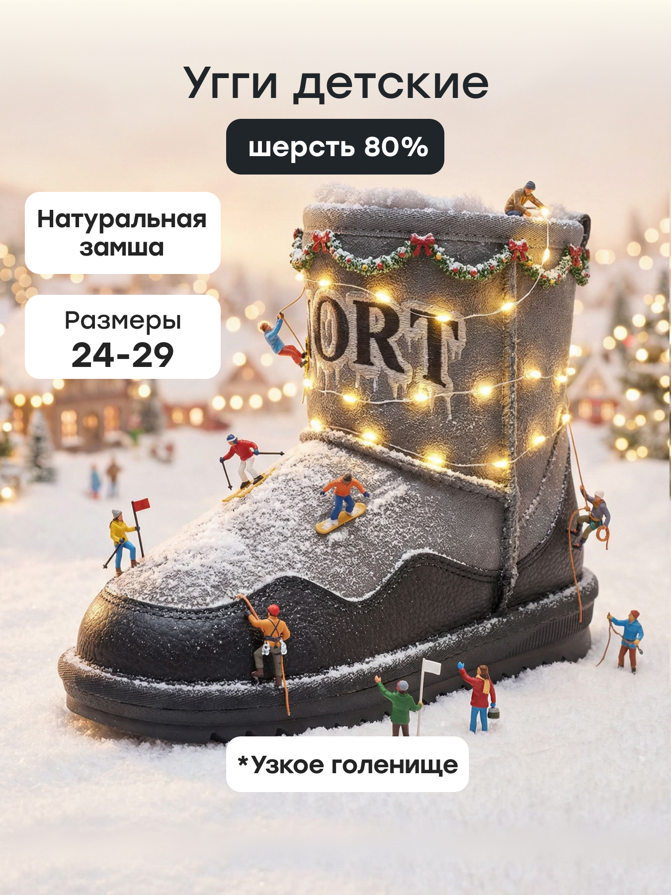 Угги Happy Baby 86637_grey - фото 2