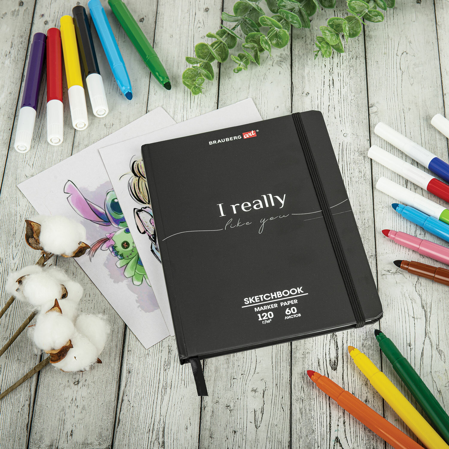 Скетчбук Brauberg А5 для маркеров блокнот для рисования плотные листы - фото 15