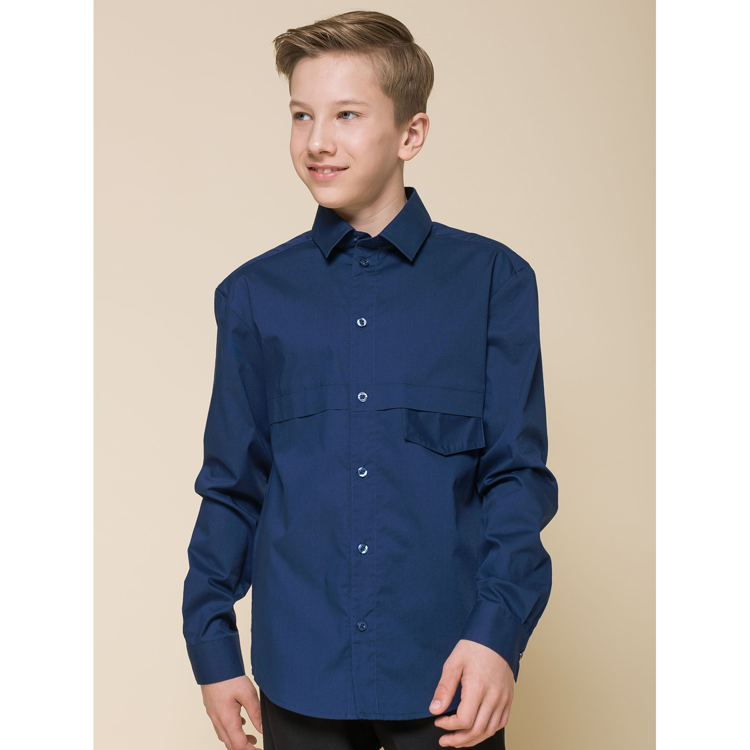 Рубашка Pelican BWCJ8113/Темно-синий - фото 1