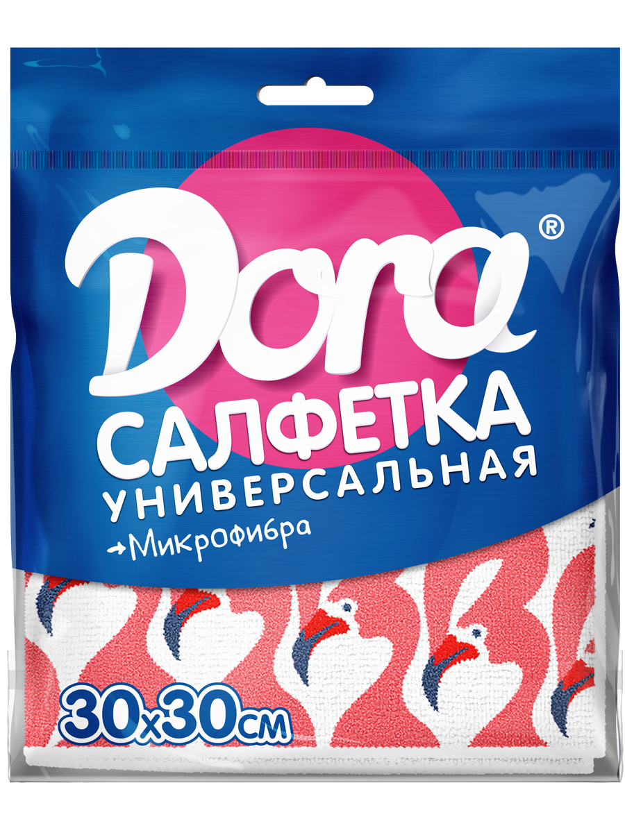 Салфетка из миколфибры DORA универсальная с цветным рисунком 30х30 см - фото 1