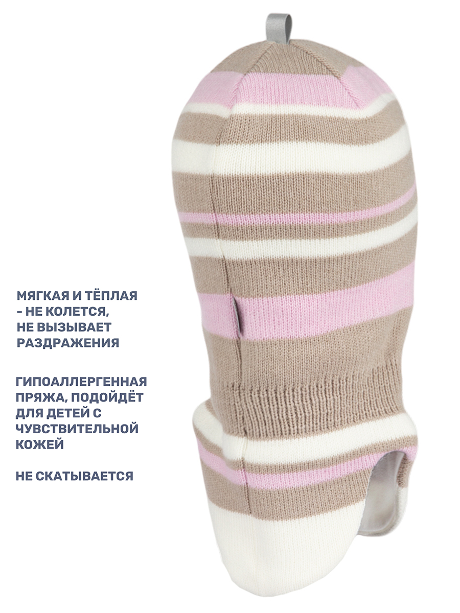 Шапка NIKASTYLE 10з15224 беж/светло-розовый - фото 4