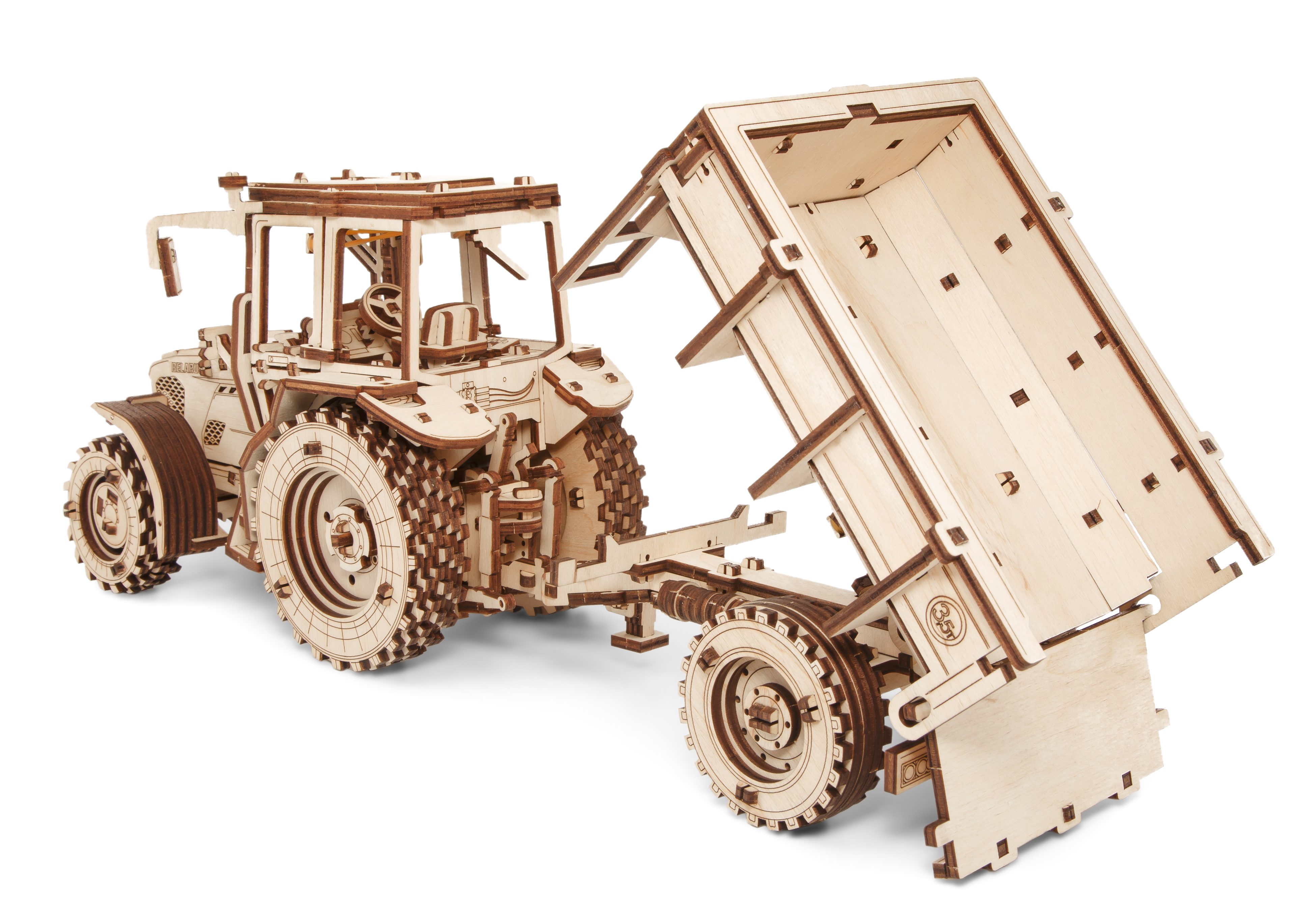 Конструктор Eco Wood Art Прицеп к трактору деревянный - фото 6