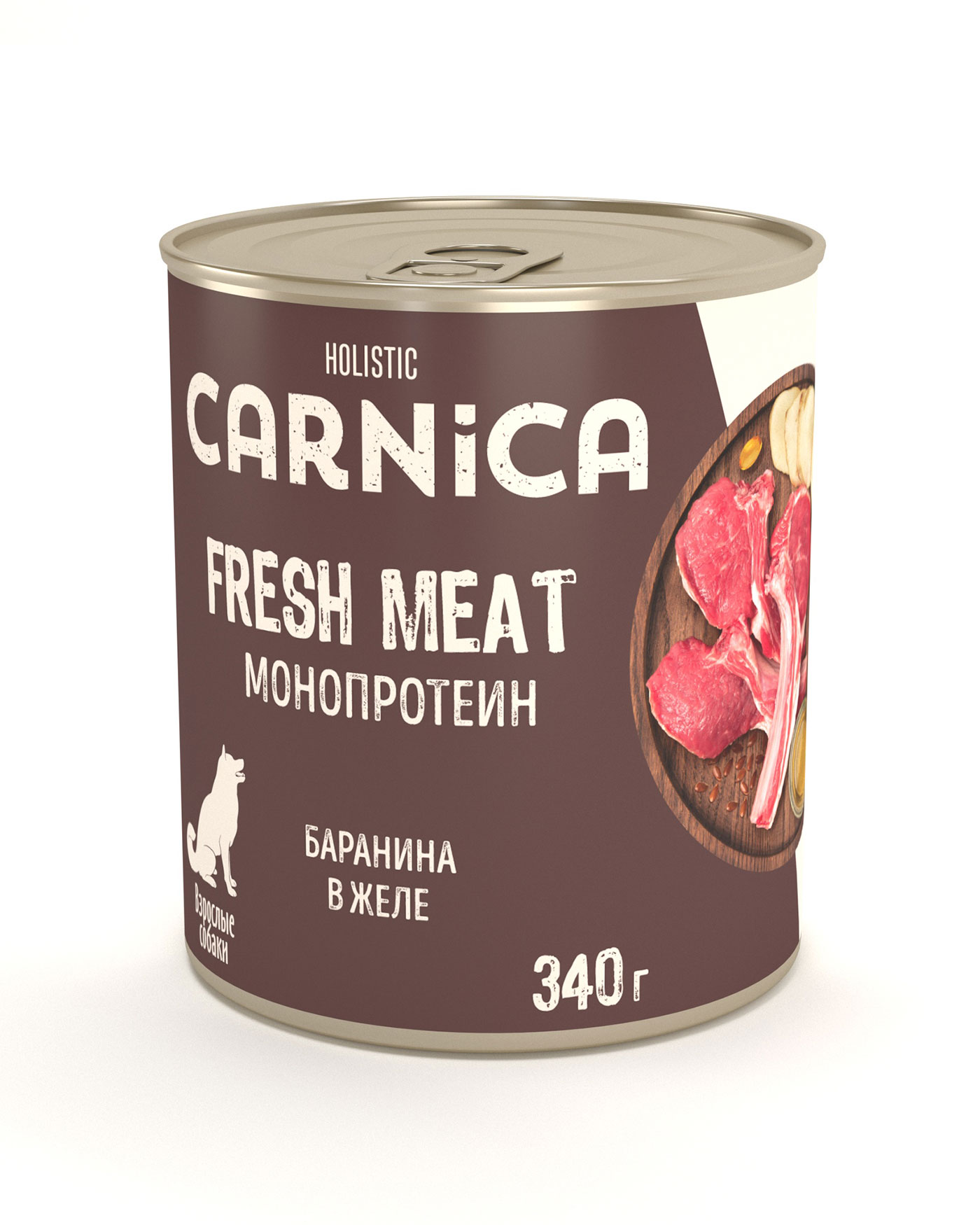 Корм консервированный CARNICA полнорационный для взрослых собак монопротеин Баранина в желе 340г - фото 1