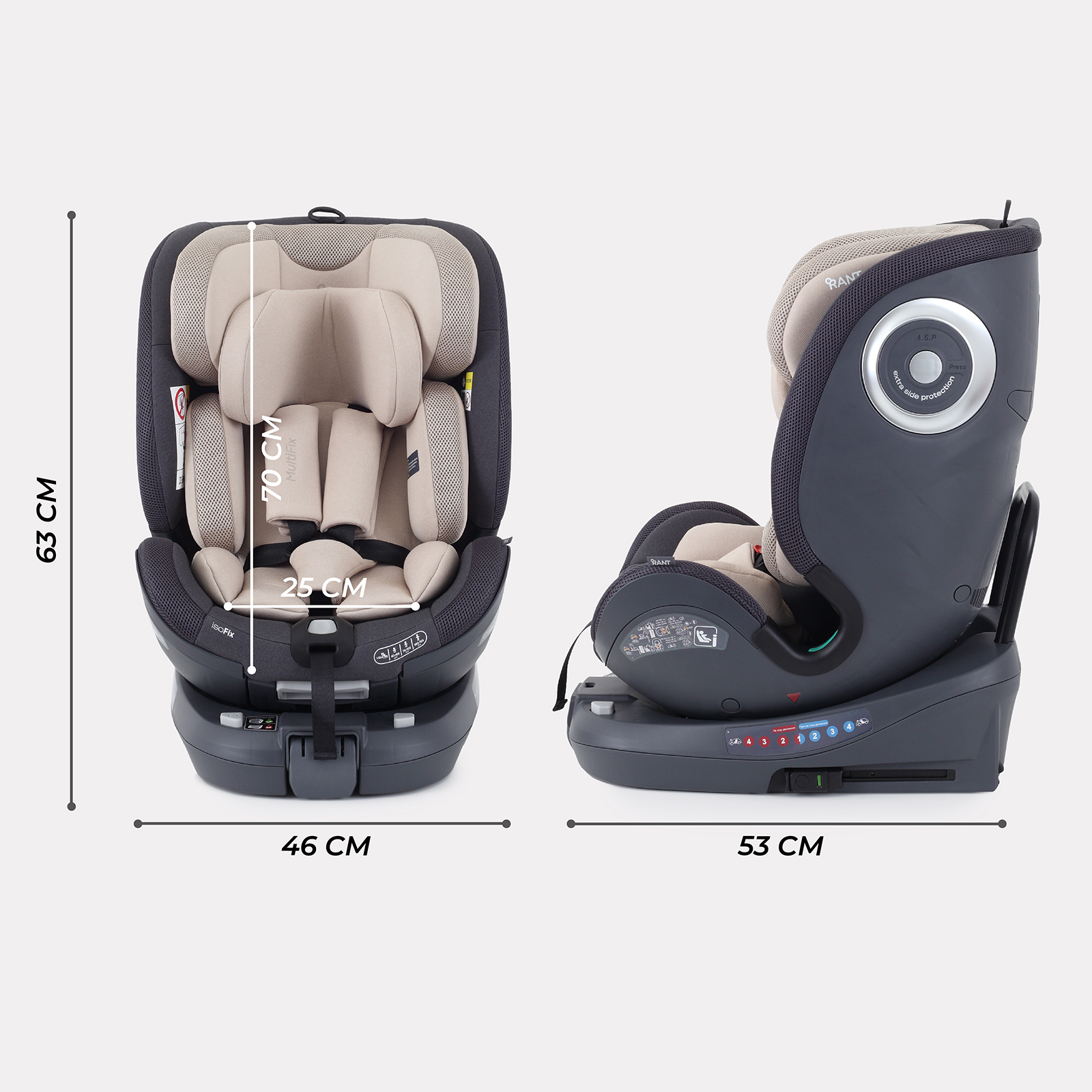 Автокресло Rant MultiFix Beige Isofix 0+/1/2/3 (0-36 кг) - фото 2
