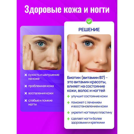 Биотин 5000 Green Leaf Formula для кожи для волос для ногтей витамины для женщин