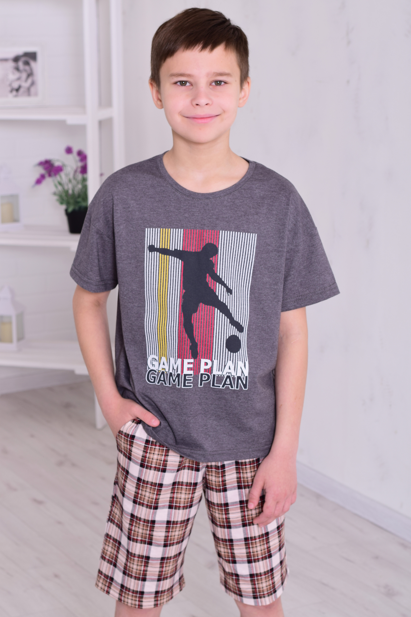 Пижама Новое кимоно 7-311 (11-067) (графит) - фото 1