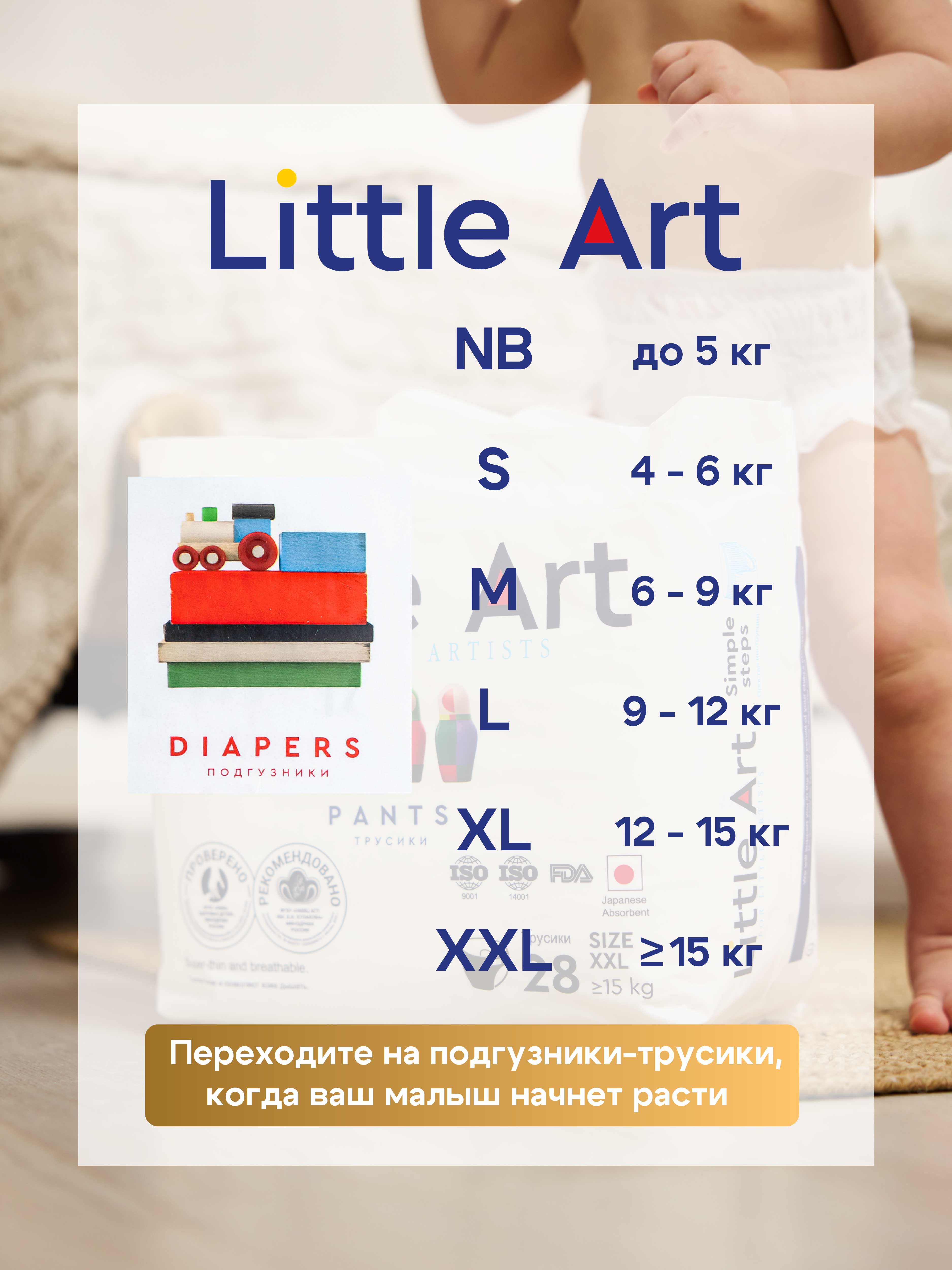 Трусики Little Art (9-12кг) 90 шт. - фото 4