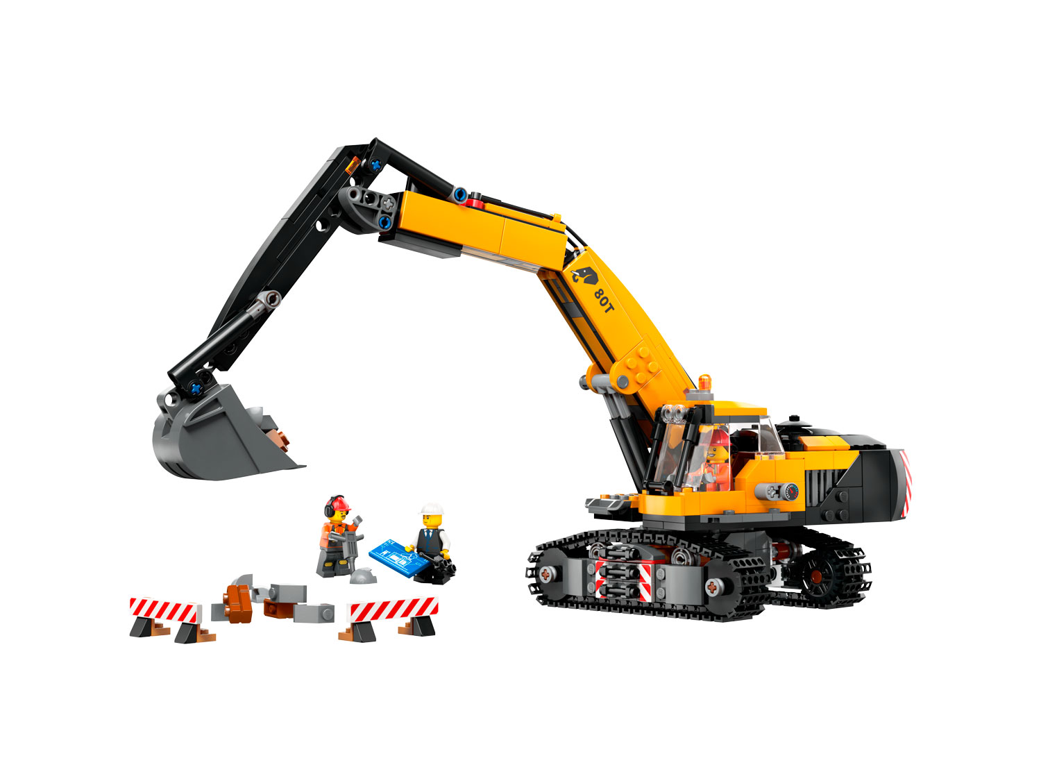Конструктор LEGO City Желтый строительный экскаватор блочный - фото 3