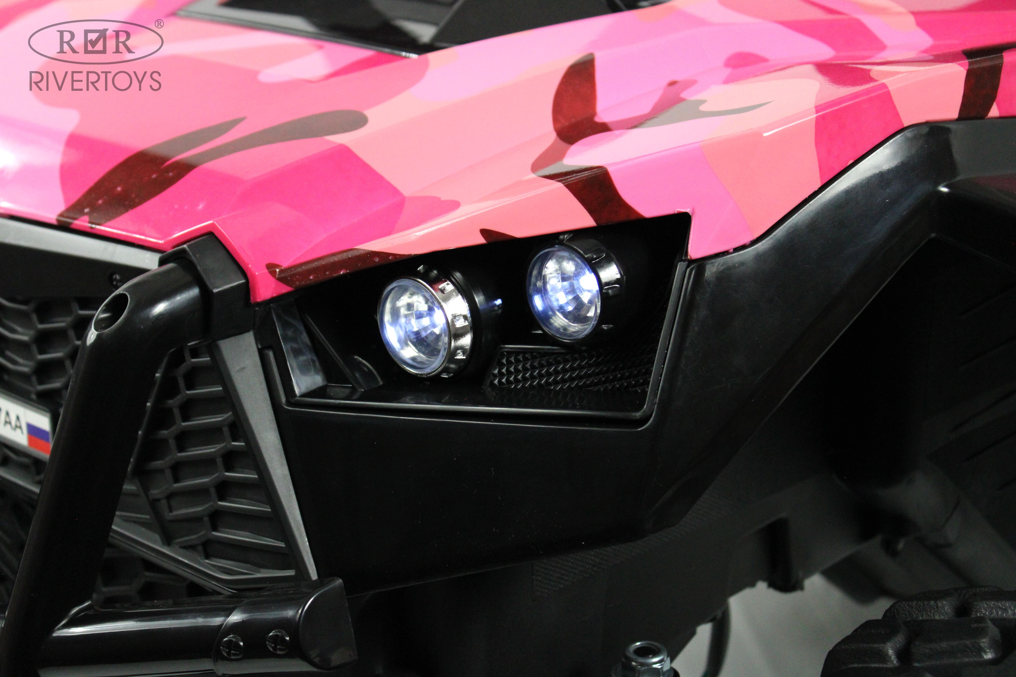 Электромобиль RIVERTOYS A707AA-LUX-NEW-PINK-CAMOUFLAGE С пультом ДУ - фото 18