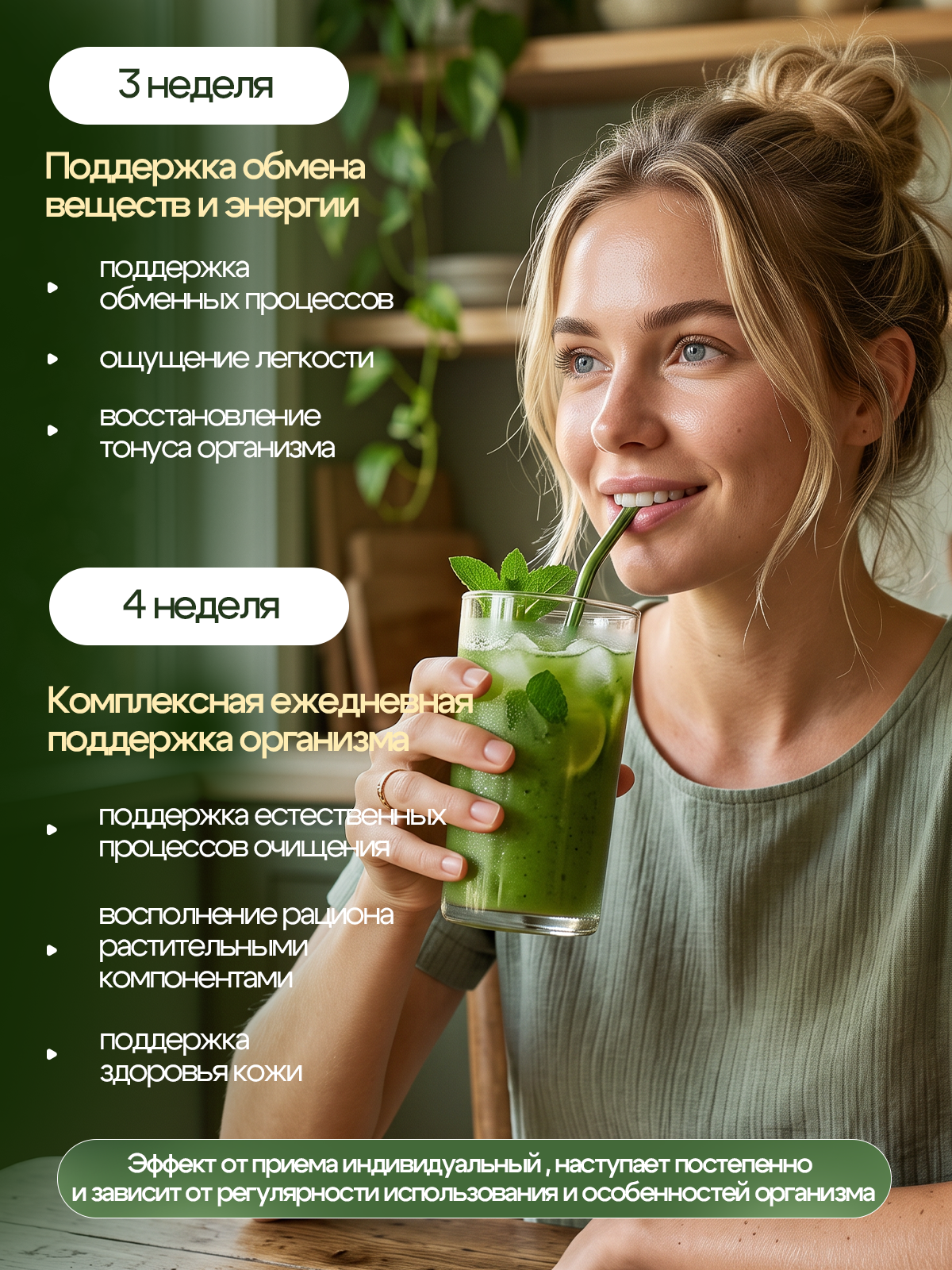 Хлорофилл жидкий пищевой вишня-мята Green Leaf Formula детокс для очищения и похудения 500мл - фото 7