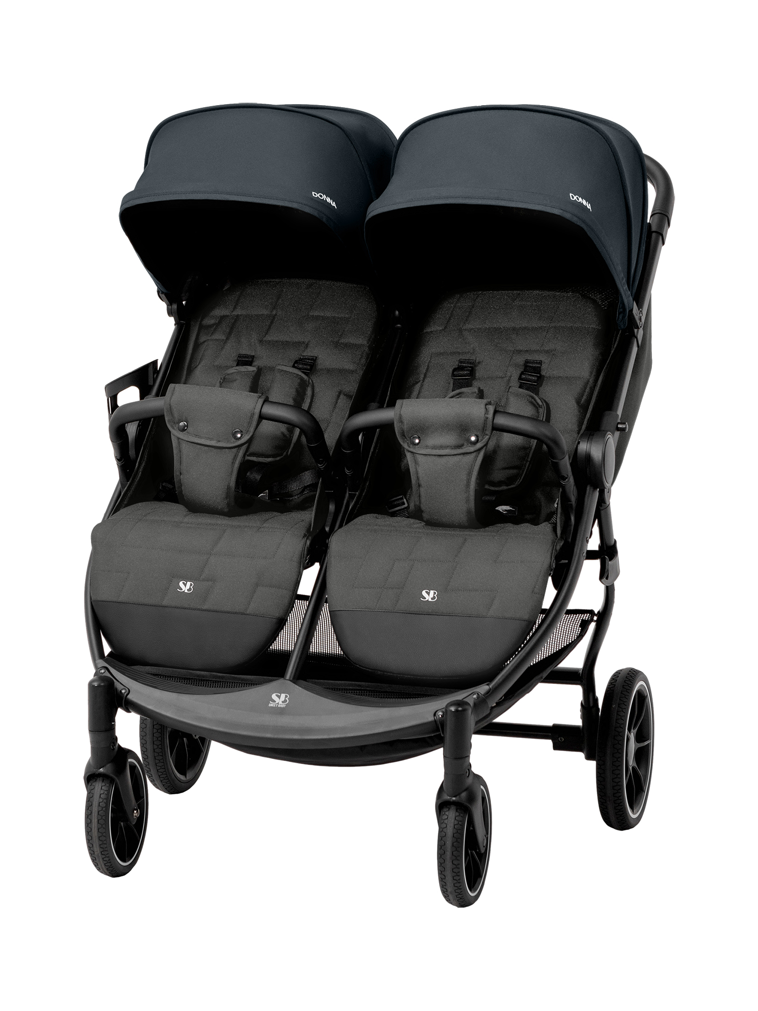 Коляска прогулочная для двойни Sweet Baby Donna Grey серый - фото 14