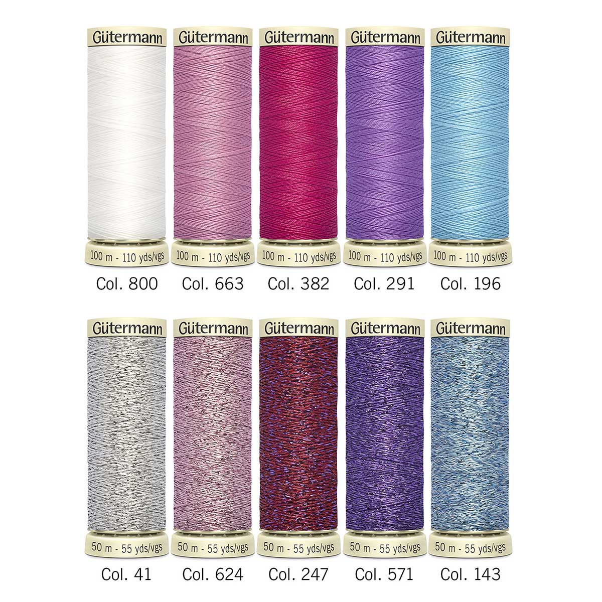 Нитки для шитья в наборе Sew-All Guttermann 100м 5шт+W331 50м 5шт - фото 4