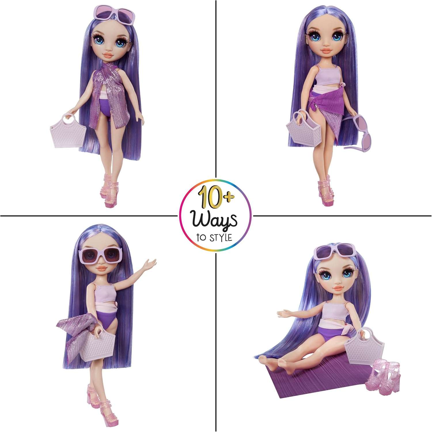 Кукла Rainbow High Swim and Style Fashion Violet 507314EUC - фото 4