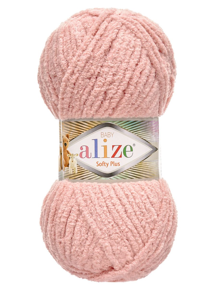 Пряжа для вязания Alize softy plus 100 г 120 м микрополиэстер мягкая плюшевая 161 пудра 5 мотков - фото 4