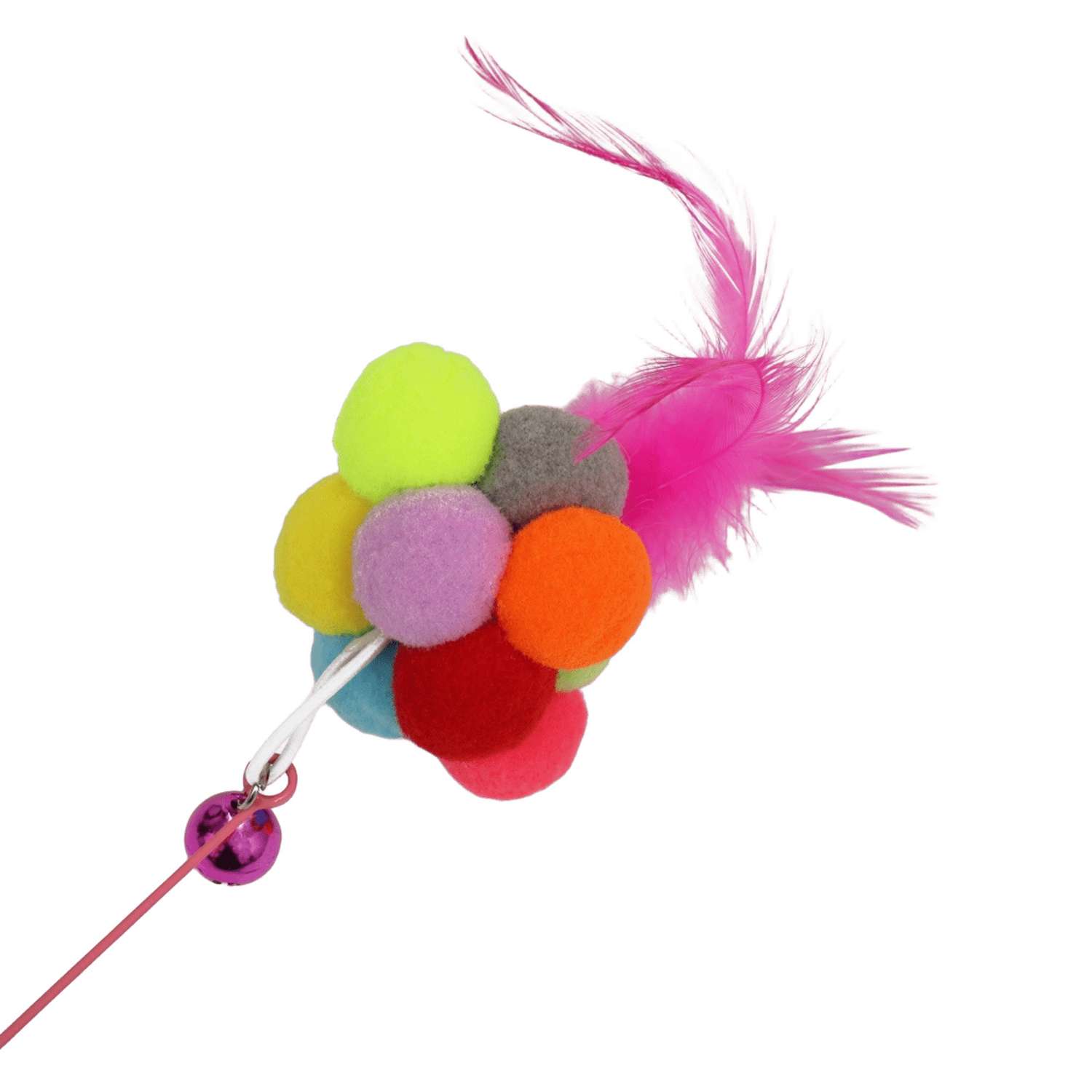 Дразнилка-удочка Пижон с плюшевым мячом 100см в ассортименте - фото 2