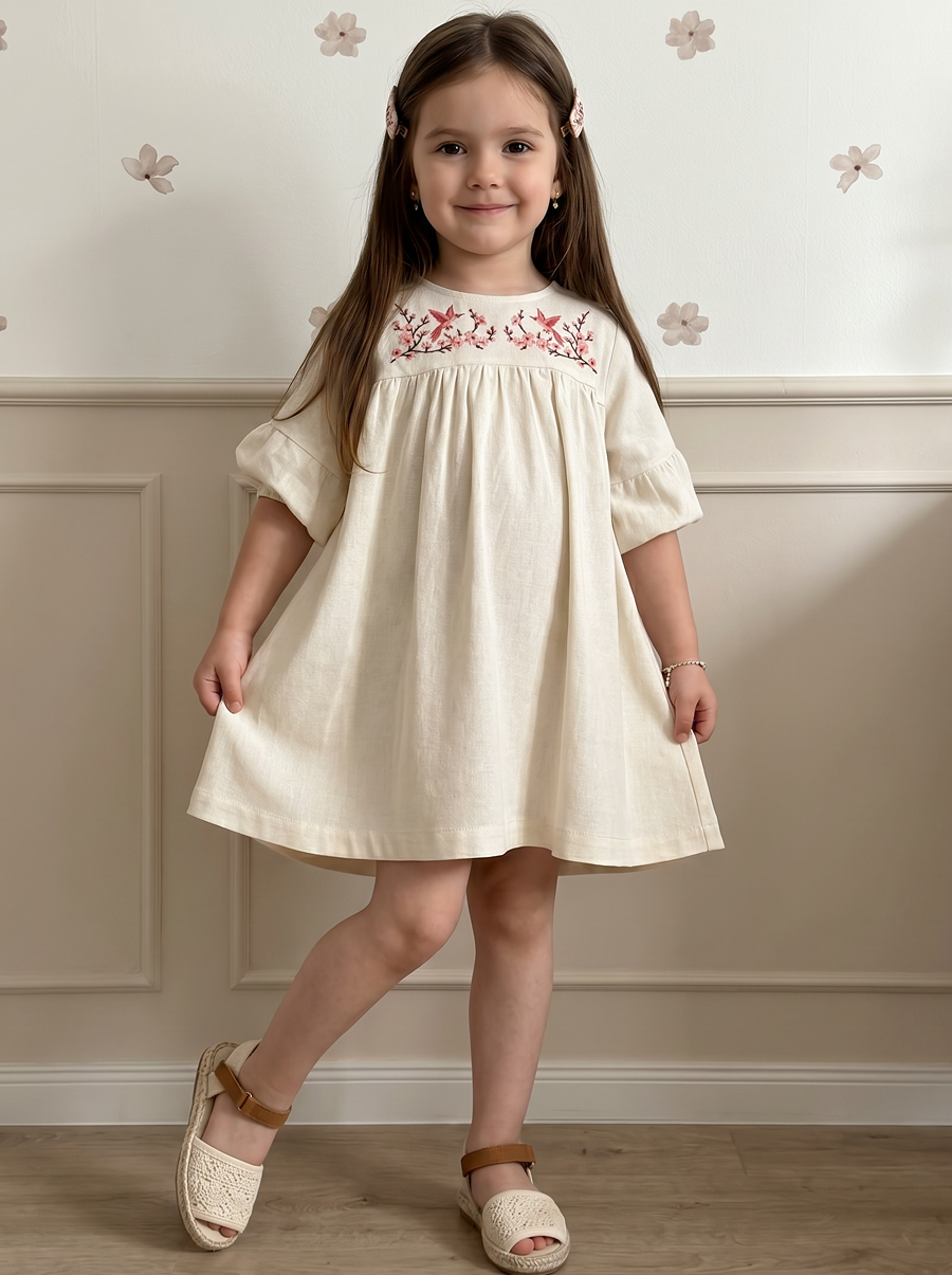 Платье Artcher kids Платье012Молочное_с_вышивкой - фото 10